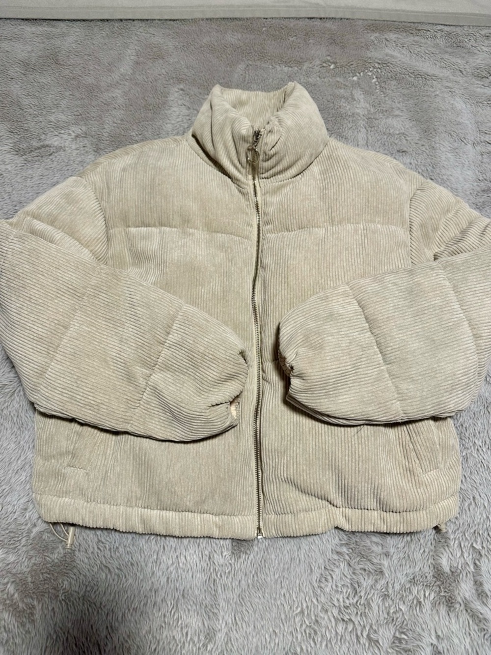 Ci Sono Cream Corduroy Puffer Jacket - Women's